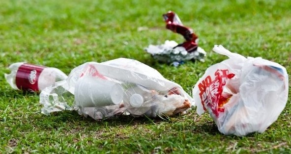 Litter is items on the ground, not in a bin.